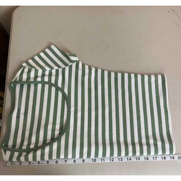 Hollister Ribbed Striped Scoop Neck Crop Top Womens S Retro Gilmore Y2K Preppy - Picture 6 of 7